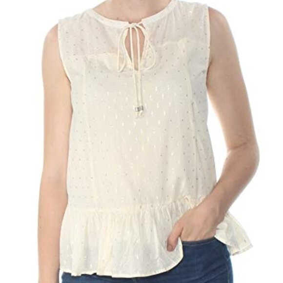 5/$20 Jach's GIRLFRIEND ivory tie sleeveless top‎ - Picture 1 of 7
